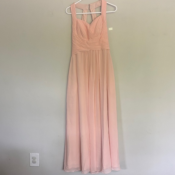 Azazie Blush Pink Maxi Dress - Picture 1 of 11